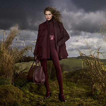 Water-repellent fabric midi down jacket, midnightblue | Max Mara